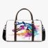 Beautiful watercolor colorful horse 3d travel bag