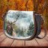 Beautiful watercolor painting of an elk in the forest saddle bag