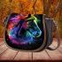 Beautiful watercolor painting of horse head saddle bag