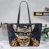 Bengal Cat as a Fashion Icon 3 Leather Tote Bag