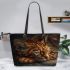 Bengal Cat as a Mythological Creature 3 Leather Tote Bag