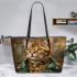 Bengal Cat as a Pop Culture Icon 1 Leather Tote Bag
