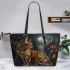 Bengal Cat in Epic Quests 3 Leather Tote Bag