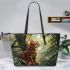 Bengal Cat in its Natural Environment Leather Tote Bag
