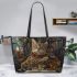 Bengal Cat in Magical Academies 1 Leather Tote Bag