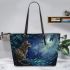 Bengal Cat in Mythical Landscapes 1 Leather Tote Bag