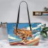 Bengal Cat in Sports Competitions 1 Leather Tote Bag