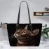 Bengal Cat Portraits 1 Leather Tote Bag