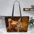 Bengal Cat with Distinctive Features 1 Leather Tote Bag