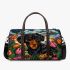 Black and tan dachshund dog surrounded by colorful tulips 3d travel bag