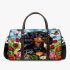 Black and tan dachshund dog surrounded by colorful tulips 3d travel bag