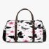 Black and white butterfly pattern with pink stars and flowers 3d travel bag