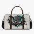 Black and white owl with turquoise highlights 3d travel bag