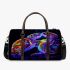 Black light poster of two rainbow sea turtles kissing 3d travel bag