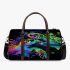 Blacklight poster of two rainbow sea turtles 3d travel bag