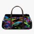 Blacklight poster of two rainbow sea turtles 3d travel bag