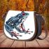 Blue and red frog saddle bag