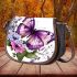 Blue and yellow butterflies on flowers saddle bag