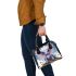 Blue Dragon on Cloud with Flowers Shoulder Handbag