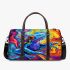 Blue frog with rainbow stripes on his body 3d travel bag