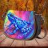 Blue frog with stripes saddle bag