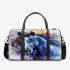 Blue horse with long hair 3d travel bag