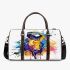 Blue macaw in the style of abstract watercolor 3d travel bag