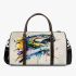 Blue macaw in the style of watercolor and ink 3d travel bag