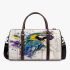 Blue macaw in the style of watercolor and ink 3d travel bag