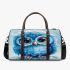 Blue owl cartoon style cute baby blue colors 3d travel bag