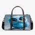 Blue owl cartoon style cute baby blue colors 3d travel bag