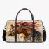 Brown horse with an indian feather headdress 3d travel bag