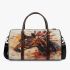 Brown horse with an indian feather headdress 3d travel bag