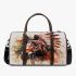 Brown horse with an indian feather headdress 3d travel bag