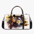 Brown horse with long mane and yellow flowers 3d travel bag