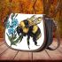 Bumblebee holding a blue forgetmenot flower 3d saddle bag