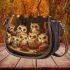 Bunch of owls drinking coffee saddle bag