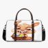 Bunny with big eyes and giant teeth holding 3d travel bag