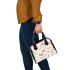 Butterflies and flowers pattern shoulder handbag