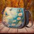 Butterflies daisies and peacock feathers saddle bag