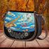 butterflies fly to the saxophone and musical notes Saddle Bag