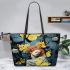 Butterfly slumber serenity leather tote bag