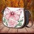 Butterfly with pink roses saddle bag