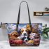 Canine fruit cruise adventure leather tote bag