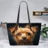 Capturing the Cuteness of Dogs 2 Leather Tote Bag