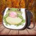 Cartoon cute frog blowing bubblegum saddle bag