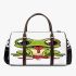 Cartoon cute frog spitting out red liquid 3d travel bag