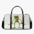 Cartoon frog standing on its hind legs 3d travel bag