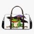 Cartoon frog wearing witch hat 3d travel bag