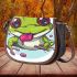 Cartoon frog with its tongue sticking saddle bag